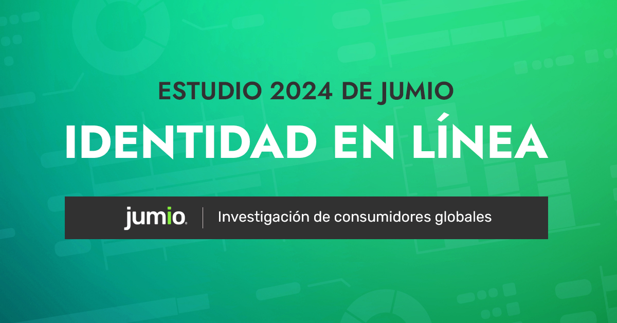 image text reads: Estudio 2024 De Jumio. Identidad en linea. Investigacion de consumidores globales.