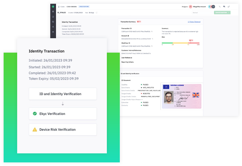 image of Jumio's dashboard showing risk scale of user.