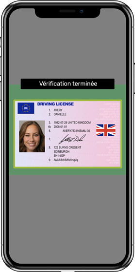 UK drivers license captured on mobile device